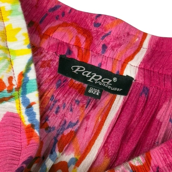 Papa Vancouver Pink Multicolour Flowy Long Rayon Maxi Skirt One Size - Picture 7 of 11